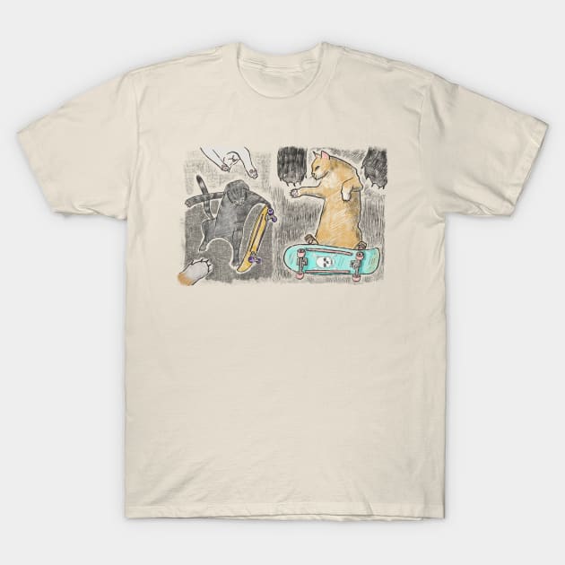 Skating Cats T-Shirt by Fine Grain Supply Co